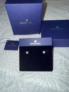 Swarovski Crystal CZ Stud Earrings with Box